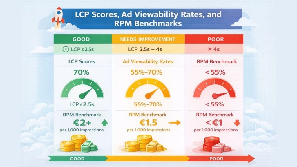 Core Web Vitals impact on AdSense RPM and ad viewability