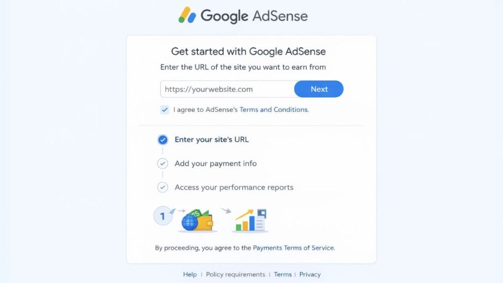What Is Google AdSense? The Complete Guide to Getting Started (2026) 3 Google AdSense application process for new publishers