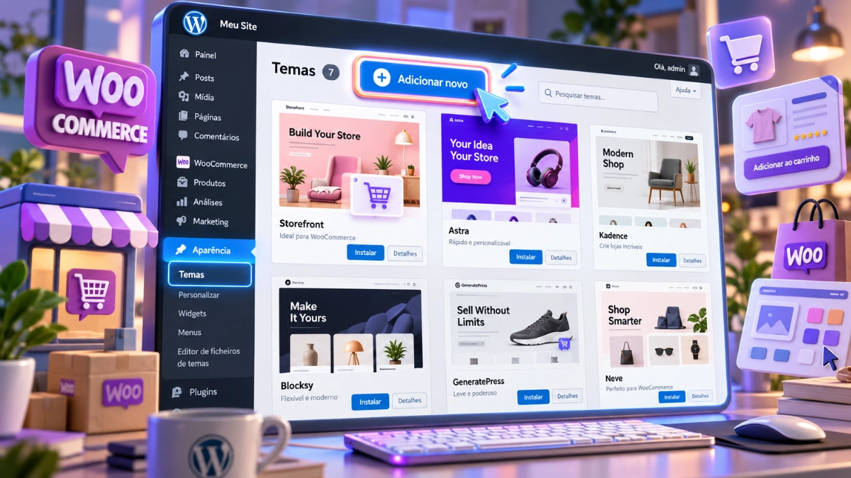 15 Melhores Temas WordPress Grátis para WooCommerce 3 Como instalar um tema gratuito para WooCommerce pelo painel do WordPress