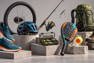 Equipamentos de corrida, ciclismo, pesca esportiva, beach tennis e trilhas
