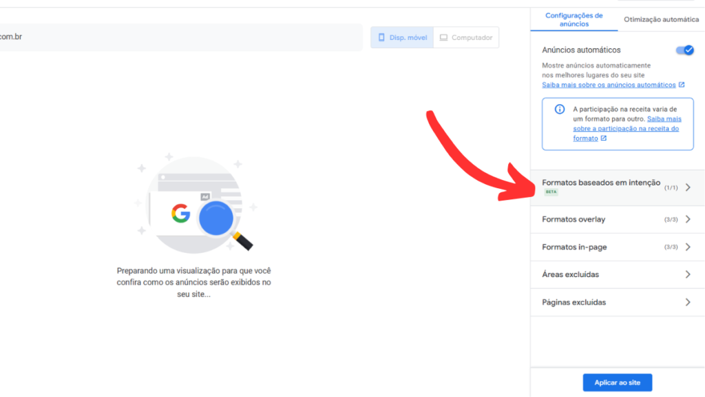 Como ativar e usar o novo formato de anúncios de inteção no seu blog