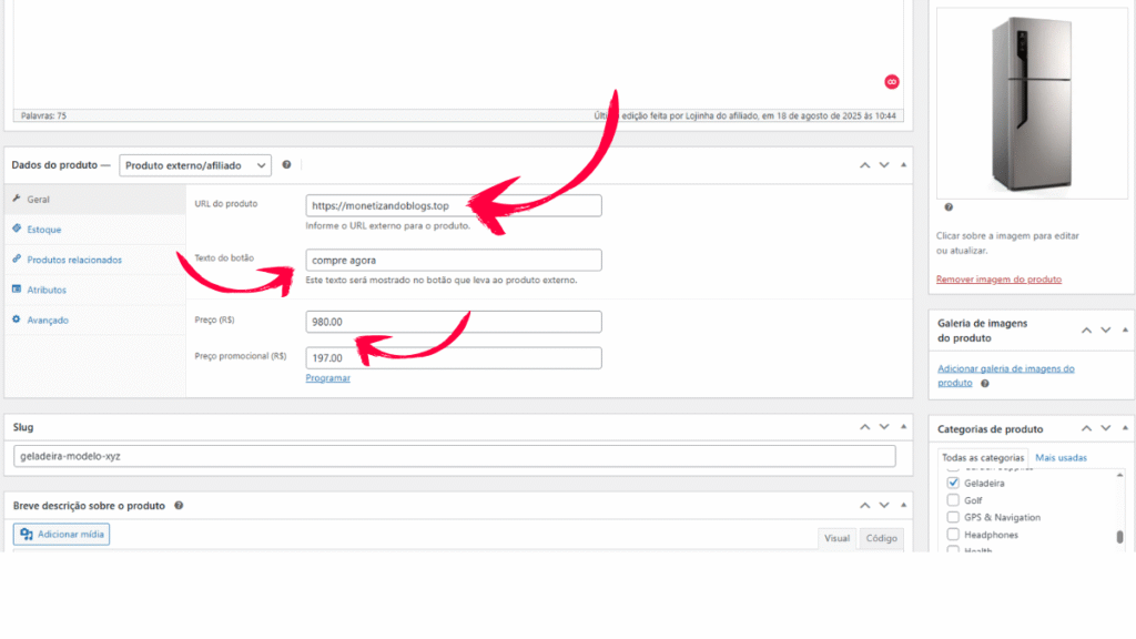 Como colocar link de afiliado no Woocommerce