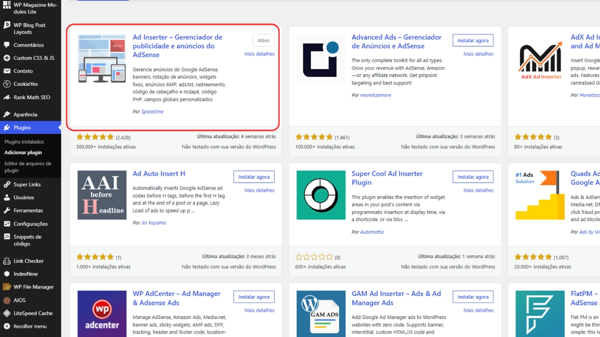 Como instalar o Ad Inserter no WordPress