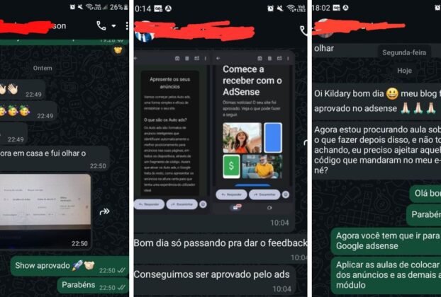 3 Alunos Aprovados na Monetização do Google AdSense no Mesmo Dia