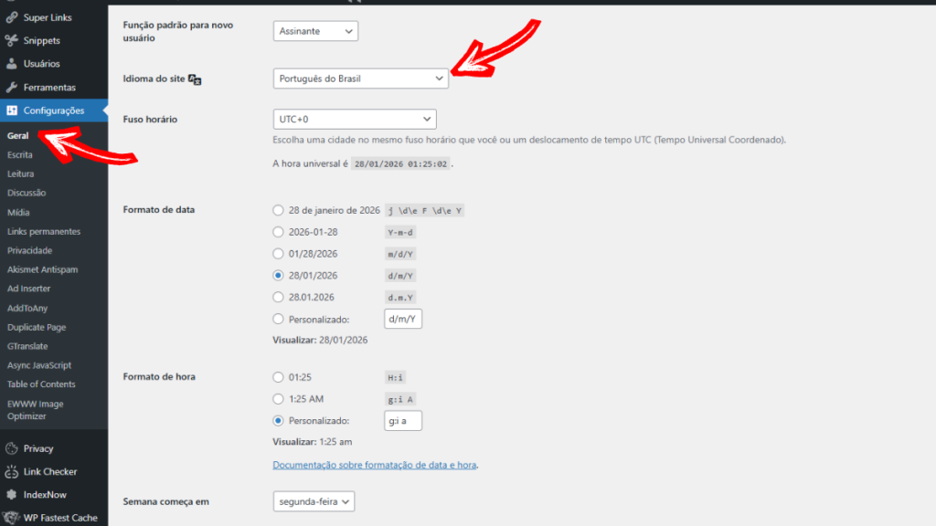 Acesse o painel administrativo do WordPress