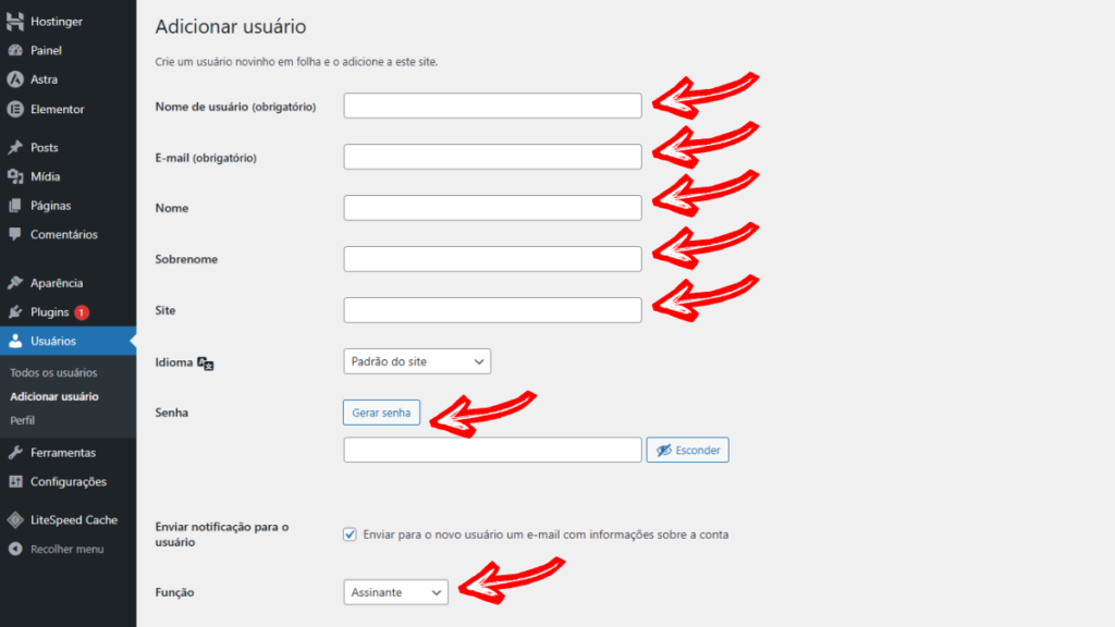 Como adicionar um novo usuário no WordPress passo a passo