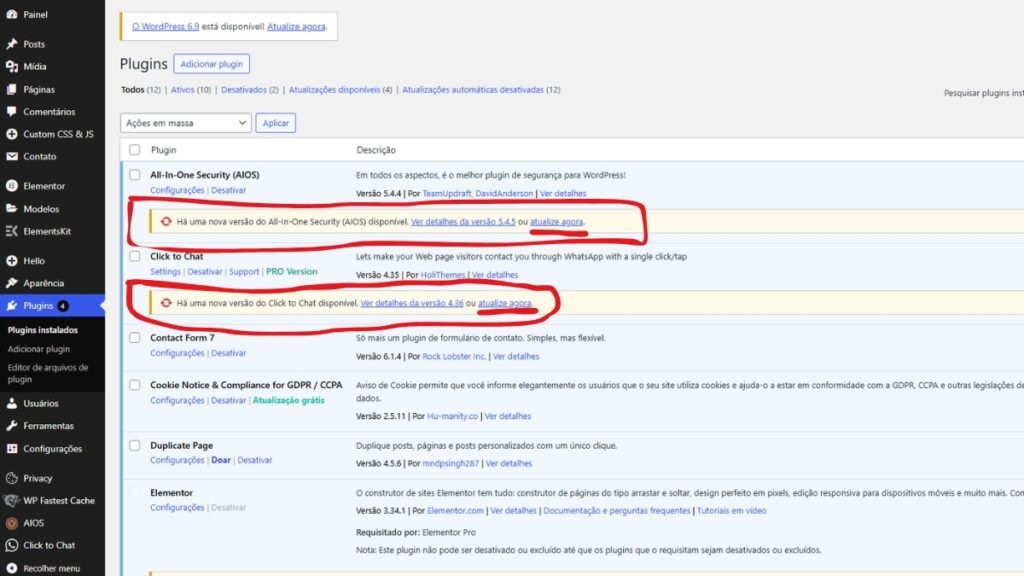 Como atualizar plugins do WordPress da forma correta