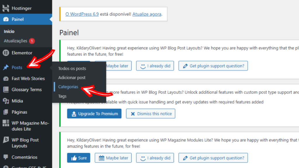 Como criar categorias no WordPress