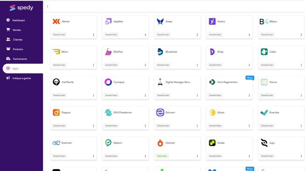 Integrações com + de 50 plataformas no spedy