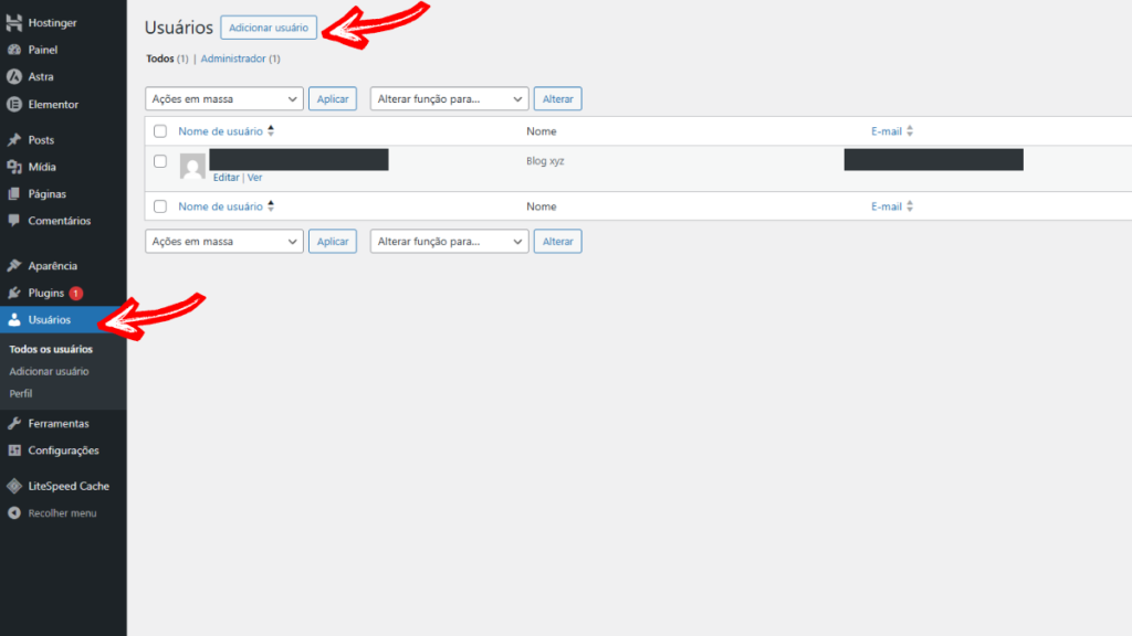 Onde encontrar a área de usuários no WordPress
