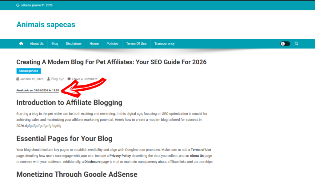 Por que mostrar a data de atualização no WordPress