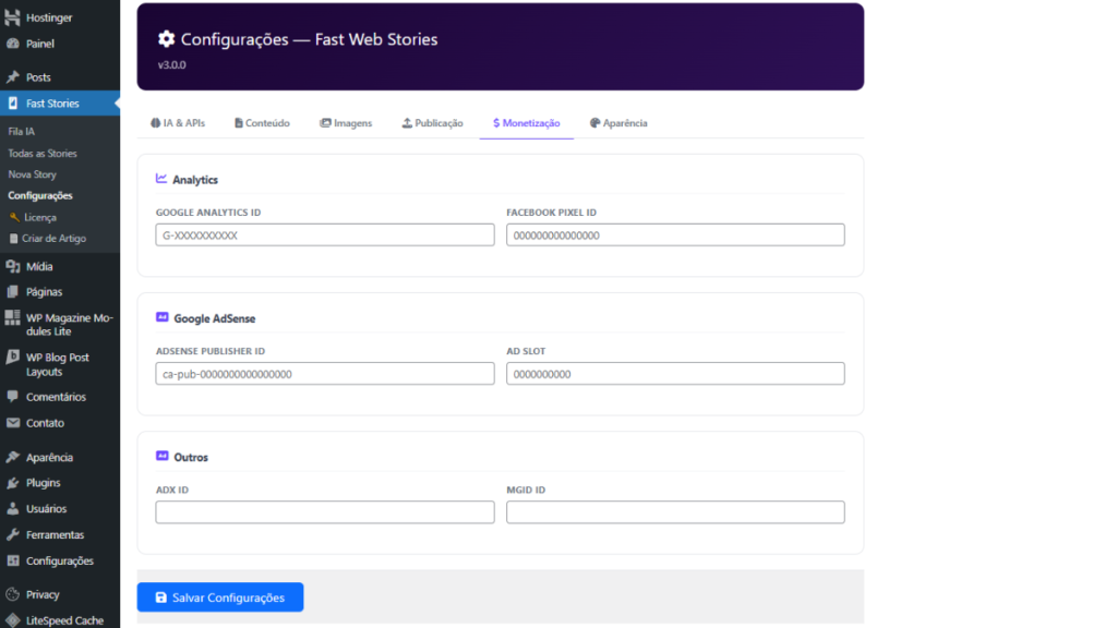 Monetização Nativa com AdSense e MGID no fast webstories 3.0