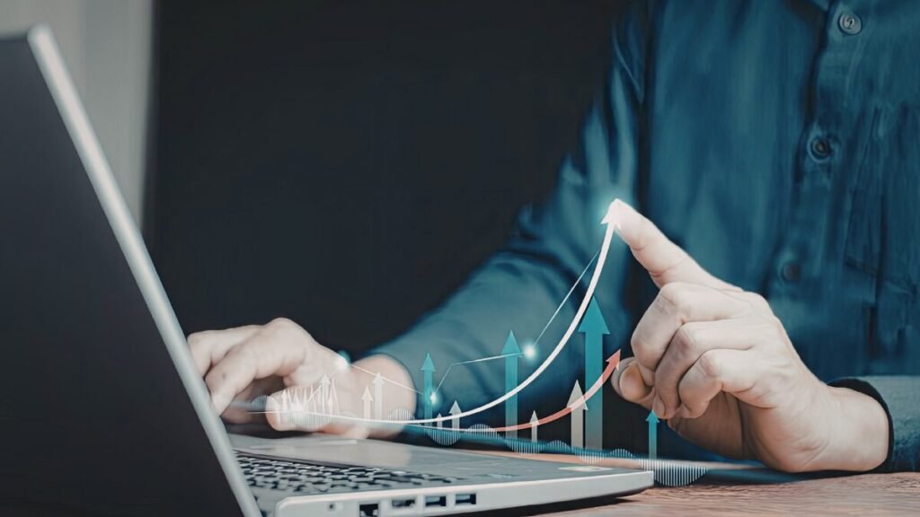 gráfico crescimento tráfego receita blog 12 meses