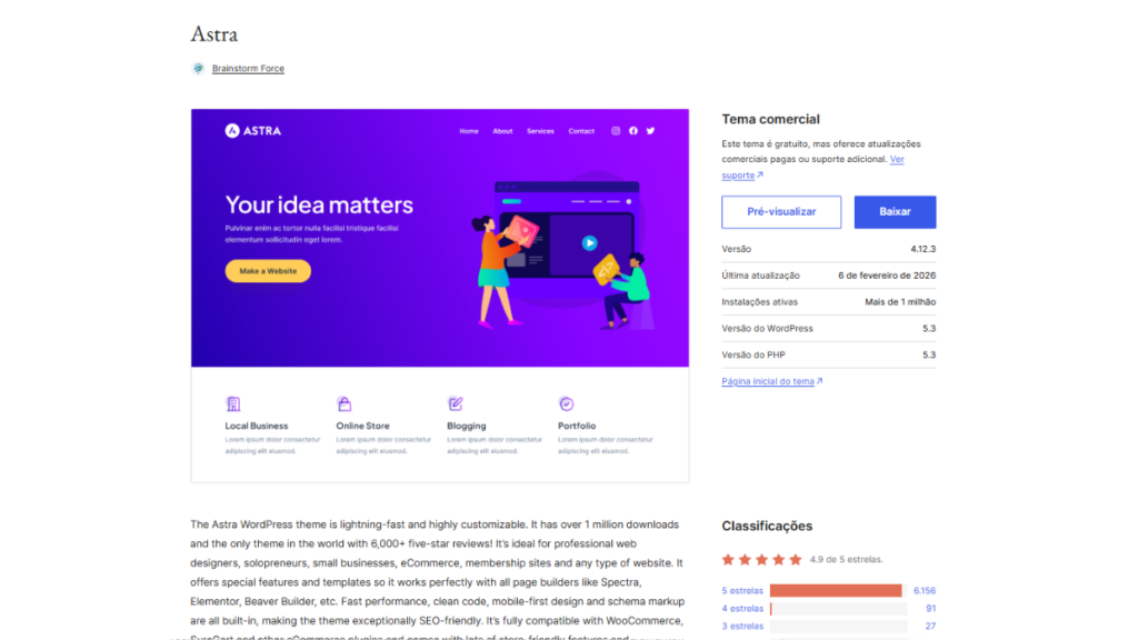 Astra — Versatilidade para Todos os Nichos