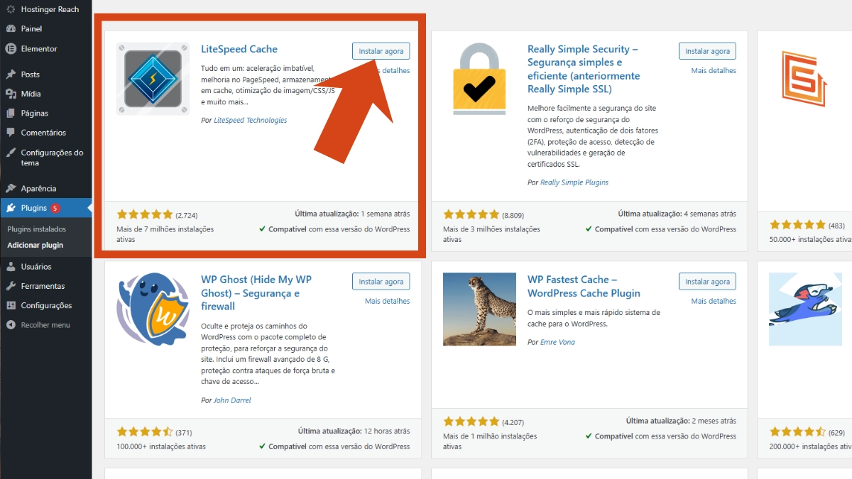 Como Instalar o Plugin LiteSpeed Cache