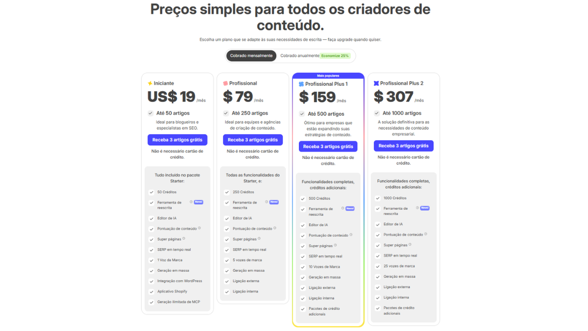 SEOWriting AI Planos