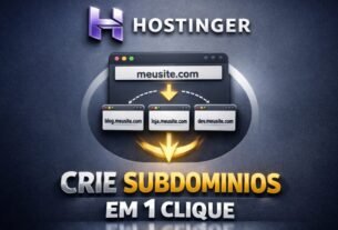 como criar um subdomínio na Hostinger