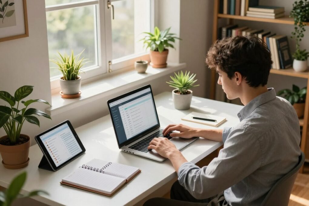 trabalhar pela internet de casa com ferramentas de produtividade