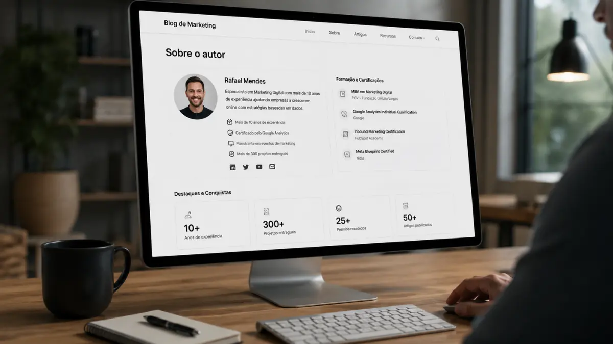 Como exibir experiência e credenciais no blog para satisfazer o E-E-A-T