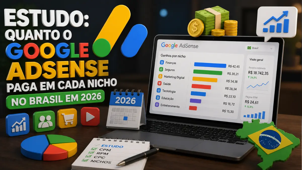 Quanto o Google AdSense Paga em Cada Nicho no Brasil