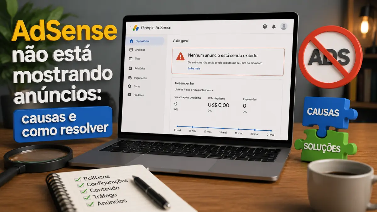 AdSense não está mostrando anúncios