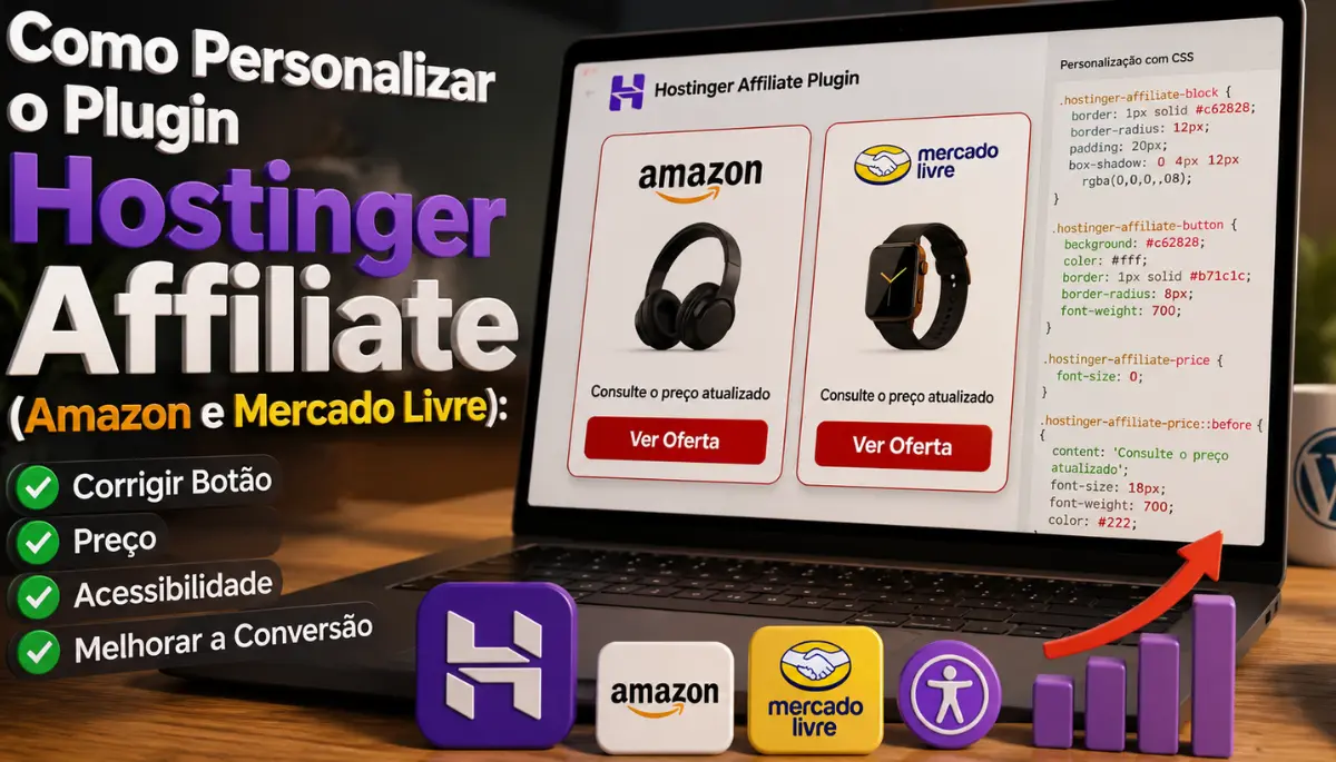Como Personalizar o Plugin da Hostinger para Afiliados da Amazon e Mercado Livre: Corrigir Botão, Preço, Acessibilidade e Melhorar a Conversão 1 Como Personalizar o Plugin da Hostinger para Afiliados da Amazon e Mercado Livre