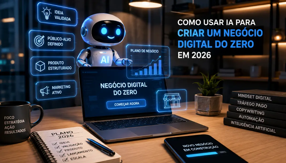 Como Usar IA Para Criar um Negócio Digital do Zero em 2026 1 Como Usar IA Para Criar um Negócio Digital do Zero em 2026