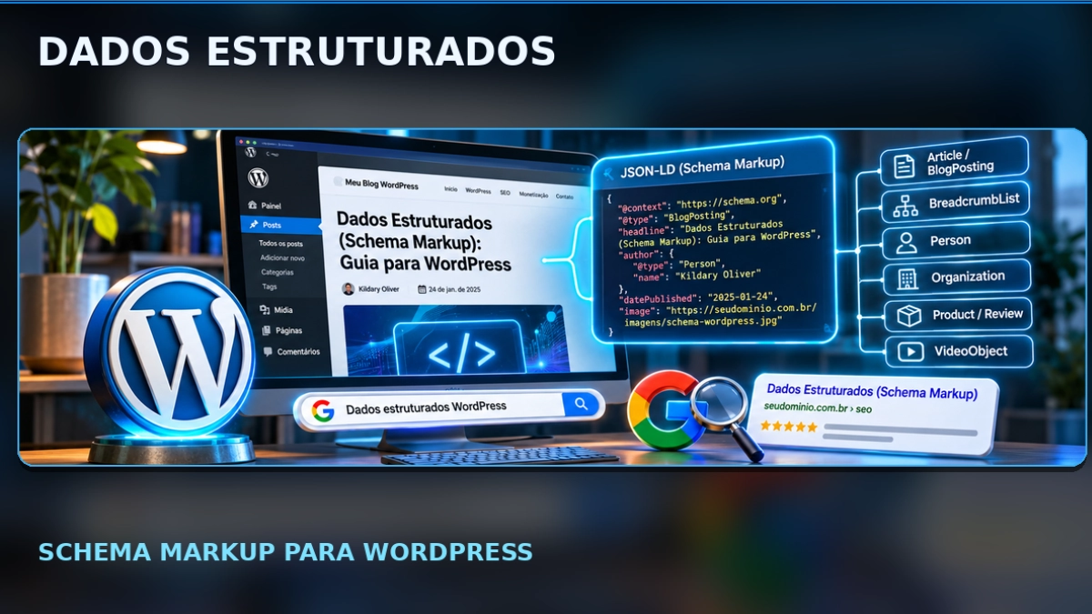 Dados estruturados Schema Markup em um blog WordPress para otimização de SEO