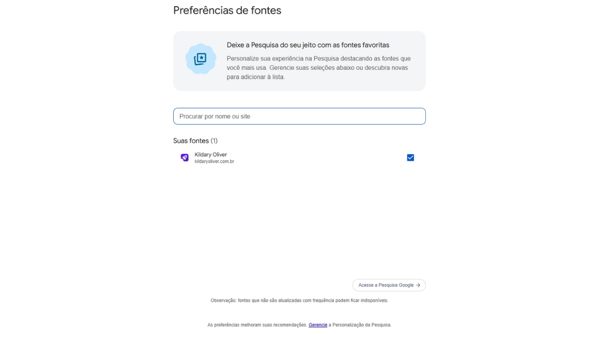 Como acompanhar os resultados depois de instalar o botão do Preferred Sources