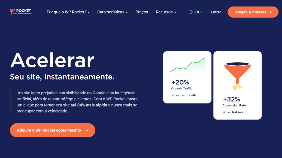 wp rocket tem uma Facilidade de configuração muito boa