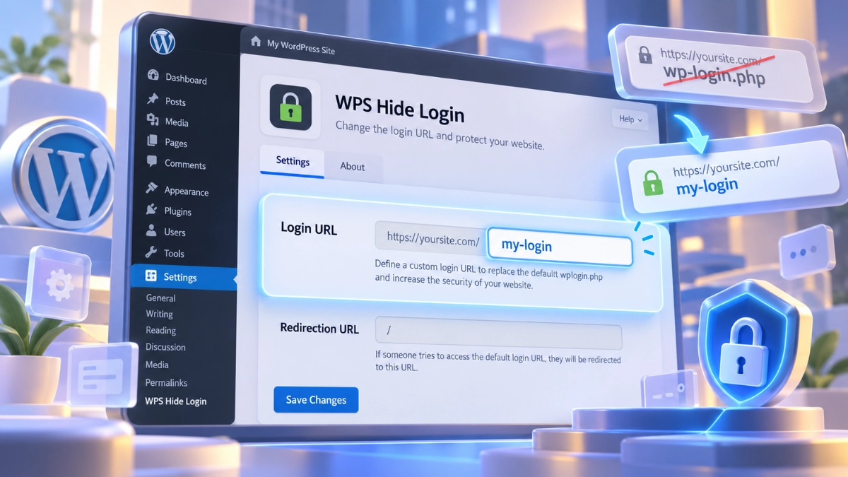 Campo para personalizar o endereço de login do WordPress com WPS Hide Login