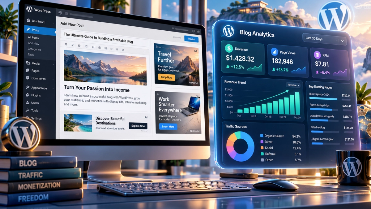 Como avaliar o RPM e a receita de plataformas de monetização de blogs.