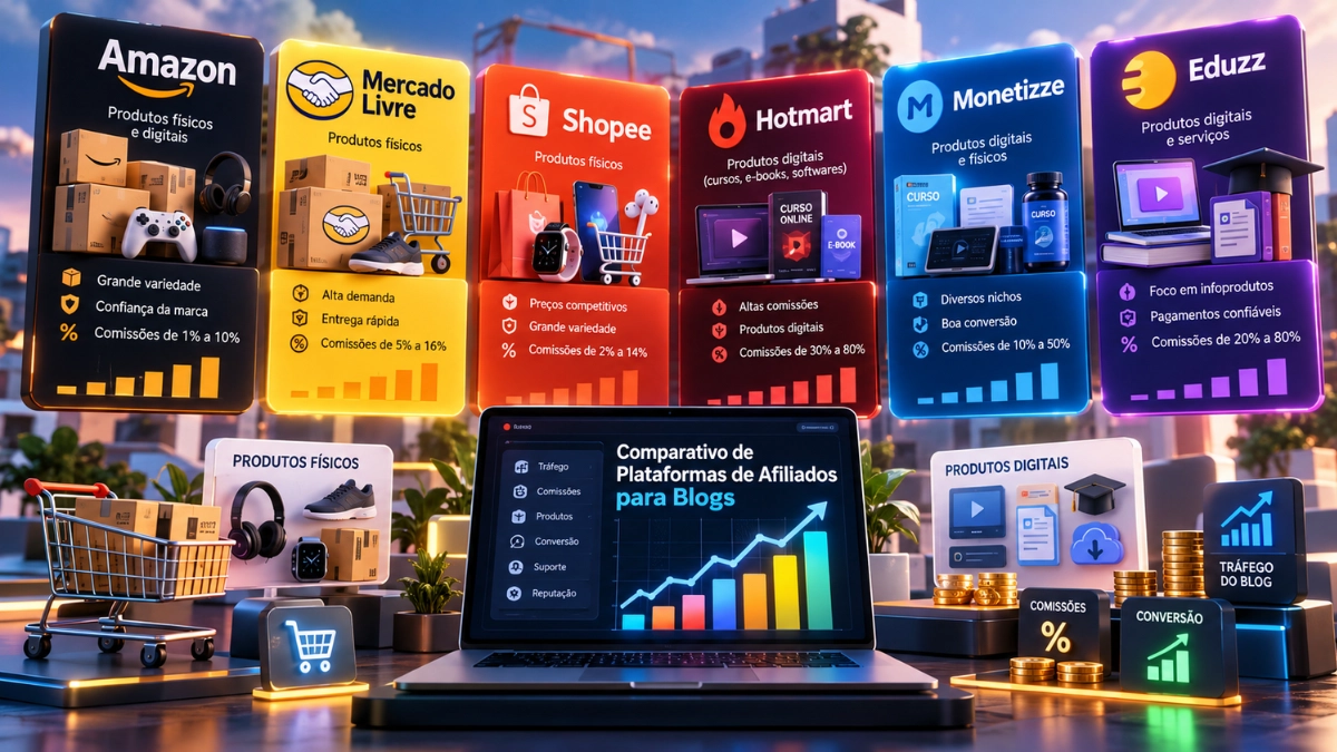 Os Melhores Programas de Afiliados para Blogueiros 2 Comparação entre programas de afiliados de produtos físicos e digitais para blogs